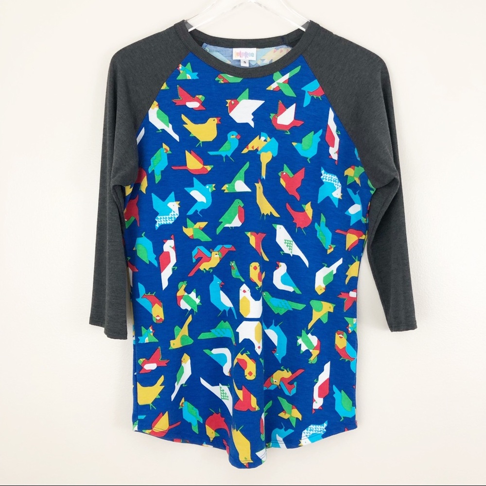 LuLaRoe | Origami Multicolored Birds Randy Tee